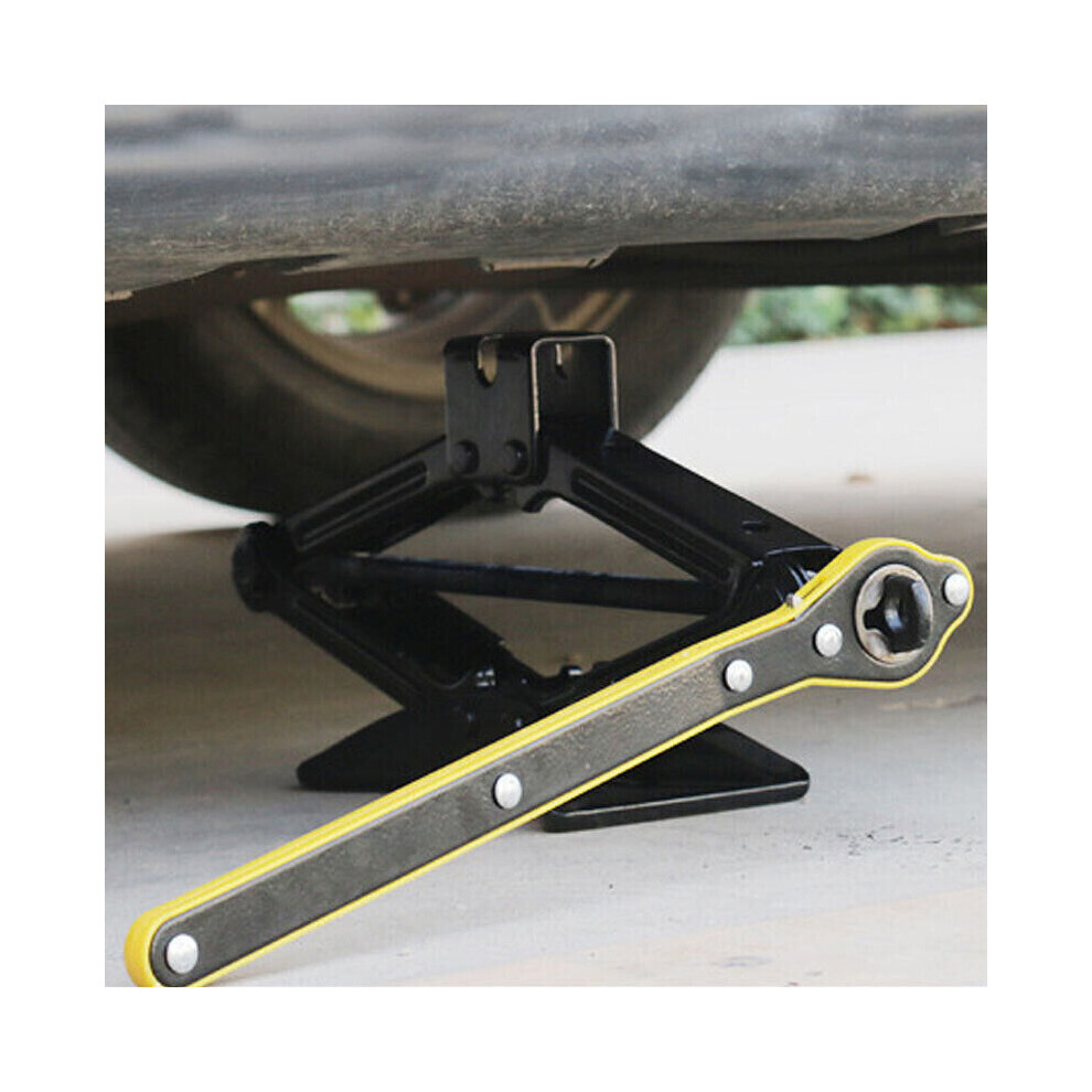Car Jack Labor Ratchet Wrench Scissor Garage Tire Wheel Lug Handle Repair Yellow/Black 961043170108