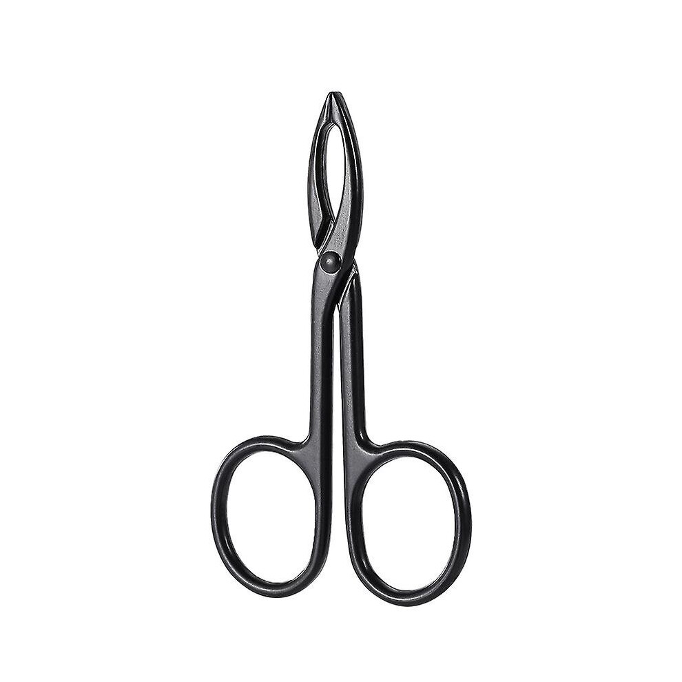 (Black Straight) 3pcs Eyebrow Tweezers Face Hair Removal Pliers Scissors Makeup Beauty Tools
