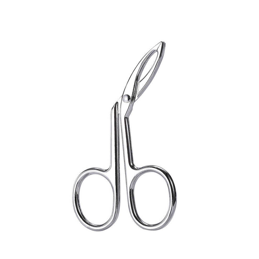 (Silver Elbow) 3pcs Eyebrow Tweezers Face Hair Removal Pliers Scissors Makeup Beauty Tools