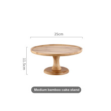 ( 2) Ceramic Wooden Bottom High Foot Cake Plate Glass Cover Tray European Fruit Plate With Lid Cake Stand