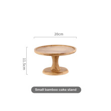 ( 3) Ceramic Wooden Bottom High Foot Cake Plate Glass Cover Tray European Fruit Plate With Lid Cake Stand