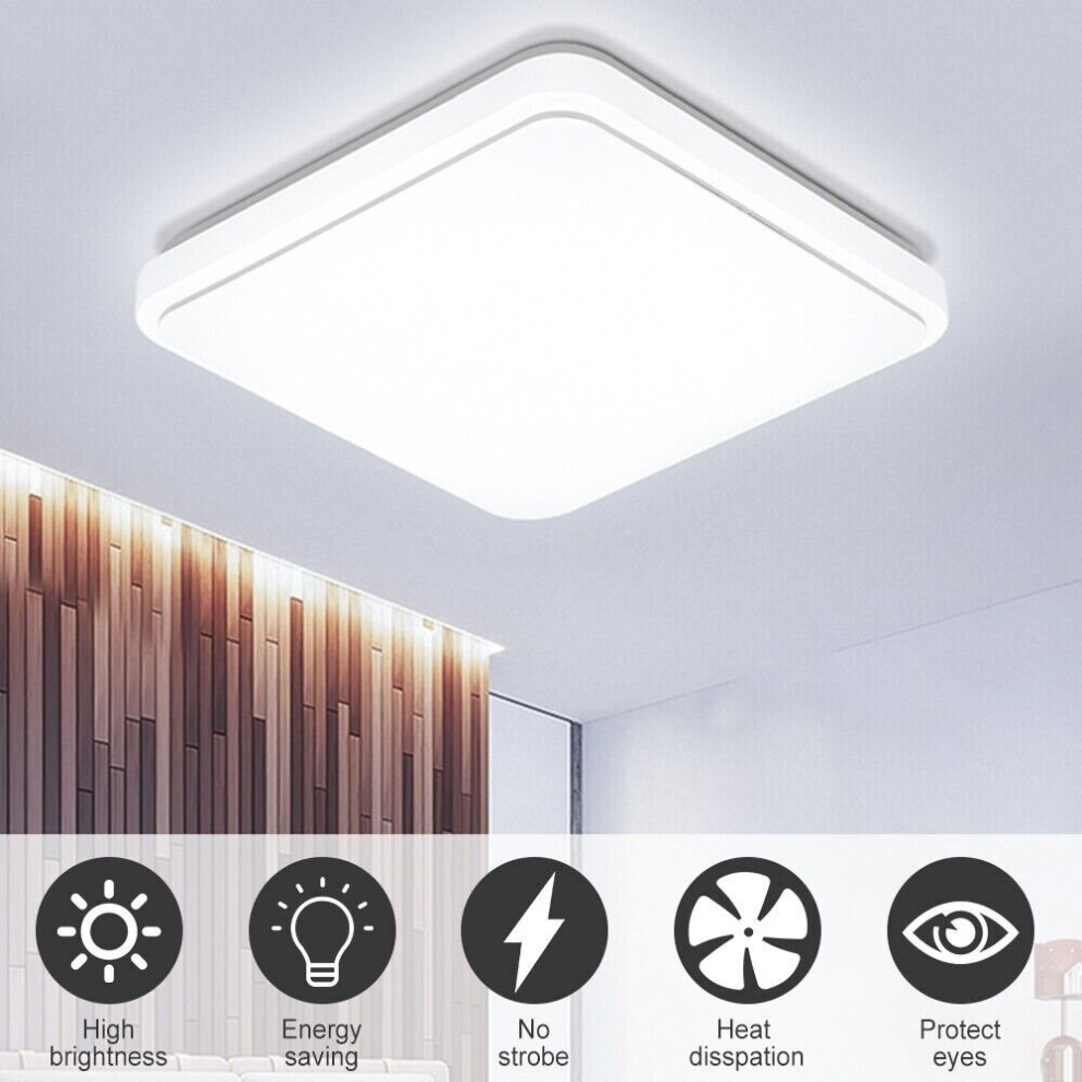 ( 36W-Cold White-Silver) Modern LED Ceiling Lights Chandelier Bedroom Kitchen Living Room Pendant