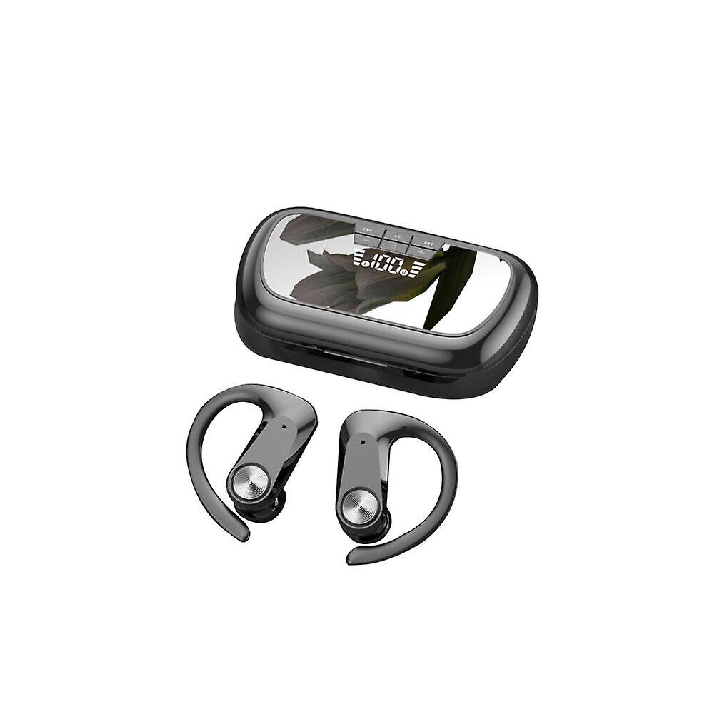 (Black) Wireless Earbuds Open Ear Bluetooth Sports Earphones With Earhooks Built In Mic Black 768582208718