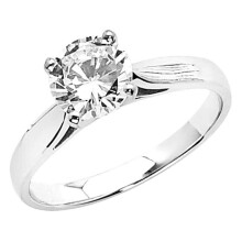 Precious Stars Jewelry 14k White Gold 1ct TGW Round-cut Diamonette Solitaire Engagement Ring