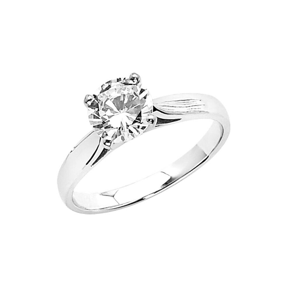 Precious Stars Jewelry 14k White Gold 1ct TGW Round-cut Diamonette Solitaire Engagement Ring