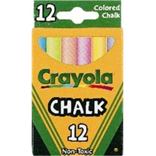 Crayola Crayola 816 Kids Coloured Chalk- 12 Count