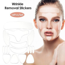 (16PCS) 11Pcs Silicone Wrinkle Removal Sticker Reusable Face Forehead Neck Eye Sticker Pad Anti Wrinkle Aging Skin Lifting Care Patch