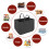 (Black) Vinsani 2 Pack Felt Multifunctional Storage Basket 4