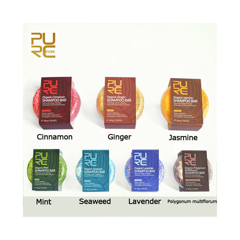 ( Seaweed) 7 Style Pure Hair Shampoo Bar Cleaning Anti Dandruff Loss Hair Growth Soap Bar Gentle