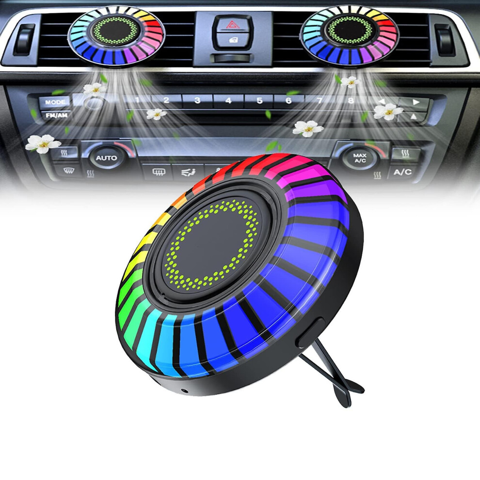 Car Aromatherapy Rhythm Car Essential Oil Diffuser Rgb Sound Activated Lamp Light 768582208923