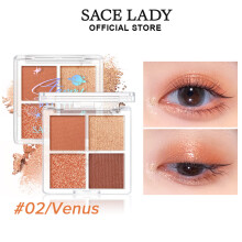 ( Venus) 4 Color Eyeshadow Palette Rose Pink Earth Color Pearly Matte Milk Tea Glitter Eye Shadow