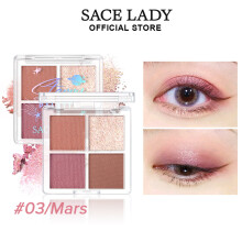 ( Mars) 4 Color Eyeshadow Palette Rose Pink Earth Color Pearly Matte Milk Tea Glitter Eye Shadow