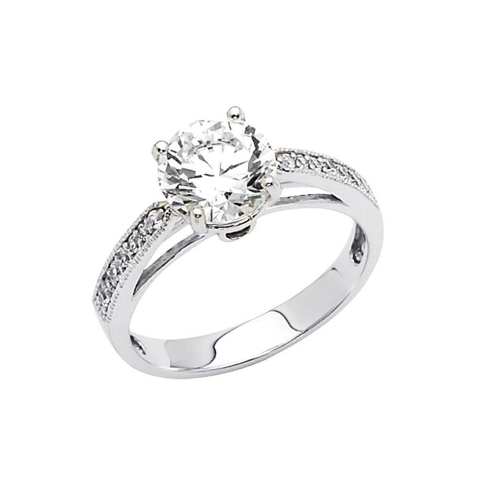 Precious Stars Jewelry 14k White Gold 1 1/10ct TGW Round-cut Diamonette Engagement Ring