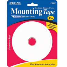 Bazic 980 1" X 200" Double Sided Foam Mounting Tape Case of 24