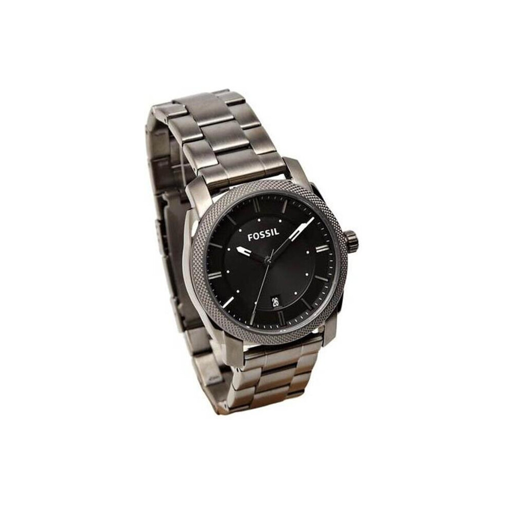 Fossil FS4774 Stainless Steel Case & Bracelet Round Black Tone Dial Quartz Display Mens Watch