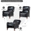 (Black) Pushback Recliner Chair Leather Effect Armchair 5