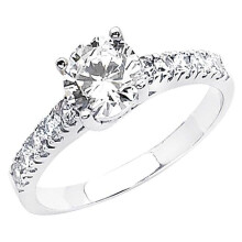 Precious Stars Jewelry 14k White Gold 1 1/3ct TGW Round-cut Diamonette Engagement Ring