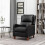 (Black) Pushback Recliner Chair Leather Effect Armchair 6