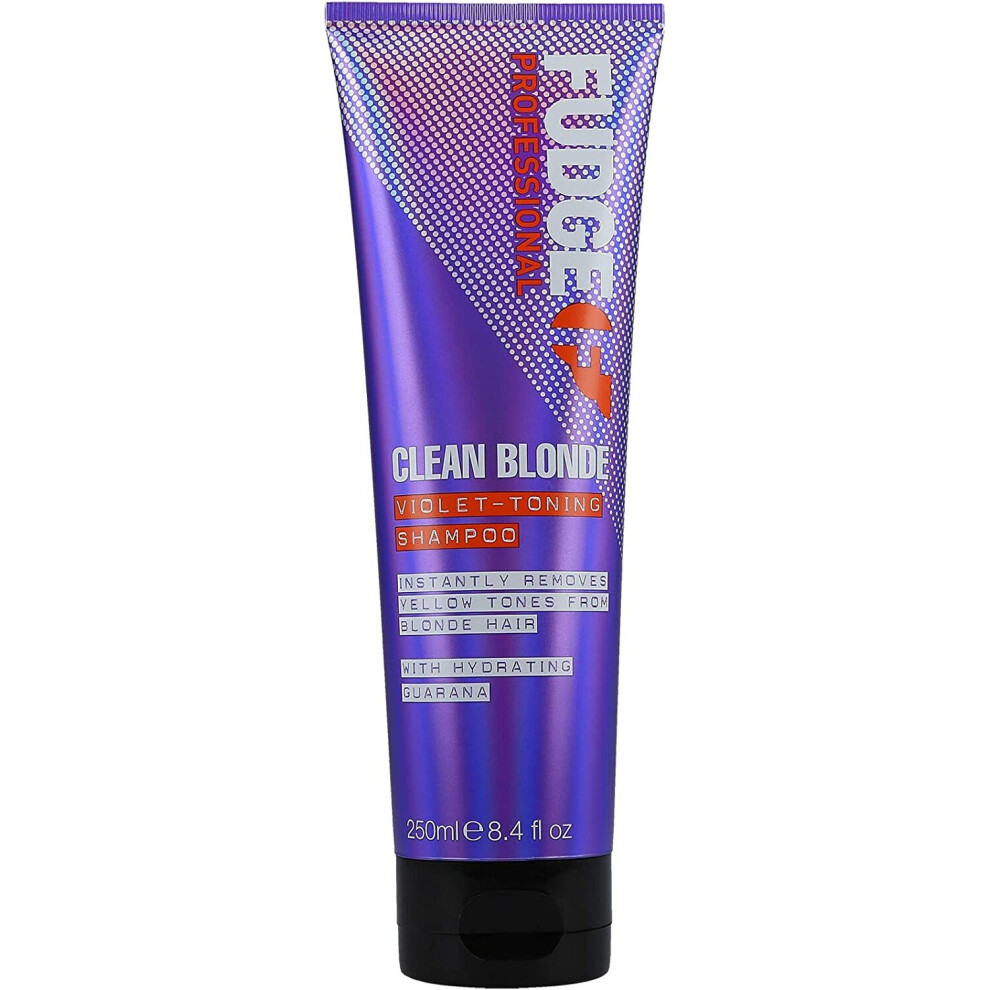 Fudge Professional Purple Toning Shampoo, Original Clean Blonde Shampoo, For Blonde Hair, 250 ml