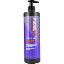 Fudge Professional Purple Toning Shampoo, Original Clean Blonde Shampoo, For Blonde Hair, XL Salon Size Pump Bottle, 1000 ml