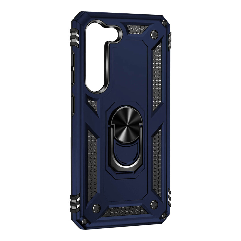 Samsung Galaxy S23 Case Ultra-Rigid Ring Support Navy Blue 3662427730686