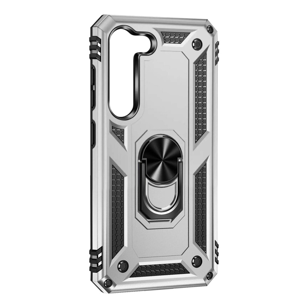 Avizar Case For Samsung Galaxy S23 Case Ultra-Rigid Ring Support Silver