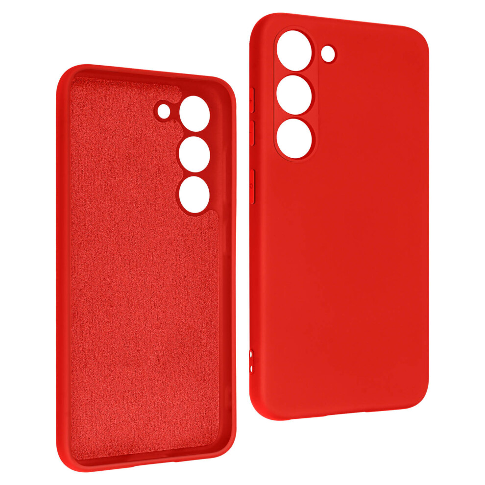 Case For Samsung Galaxy S23 Silicone Semi-Rigid Finish Soft-Touch Red 3662427730761