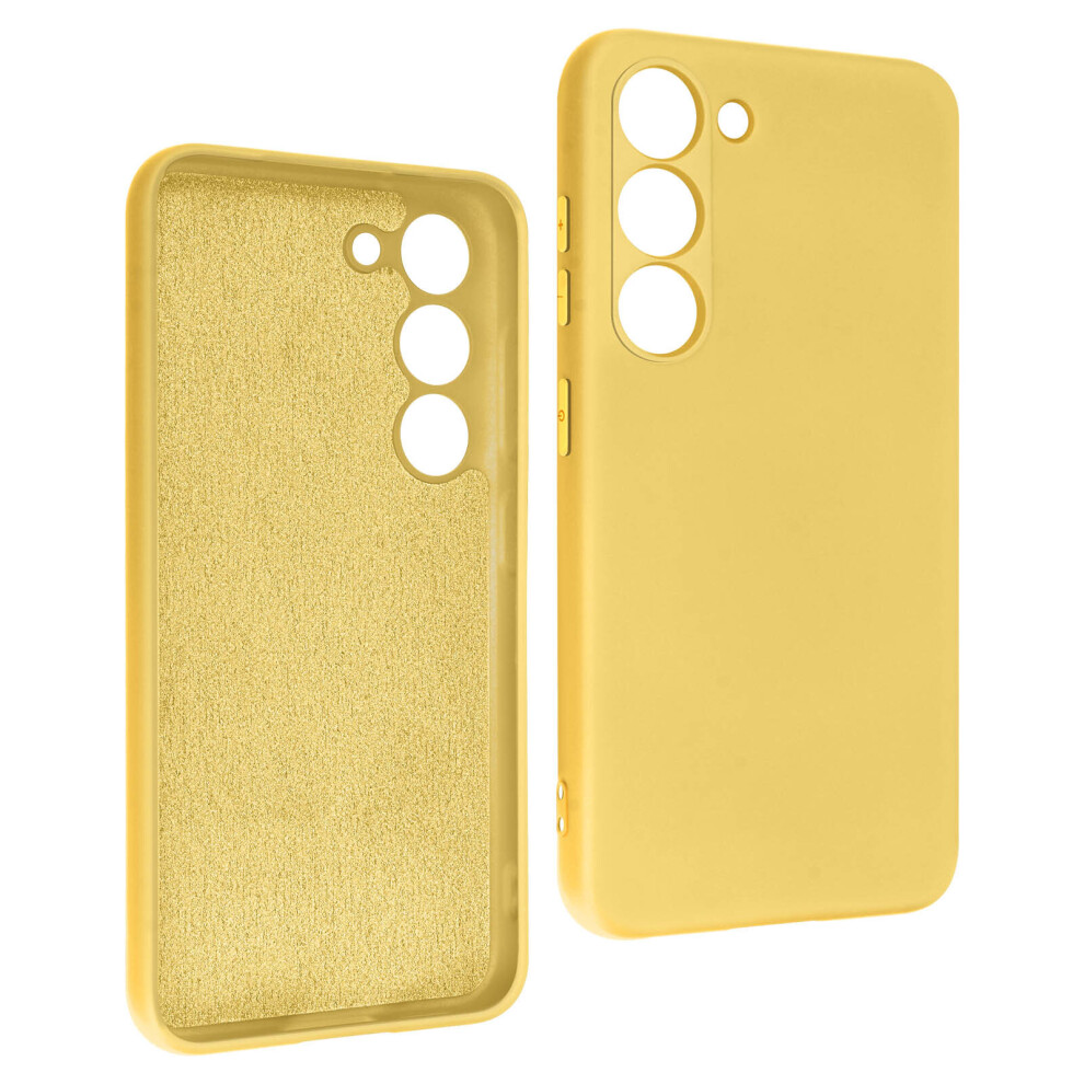 Case For Samsung Galaxy S23 Silicone Semi-Rigid Finish Soft-Touch Yellow 3662427730778