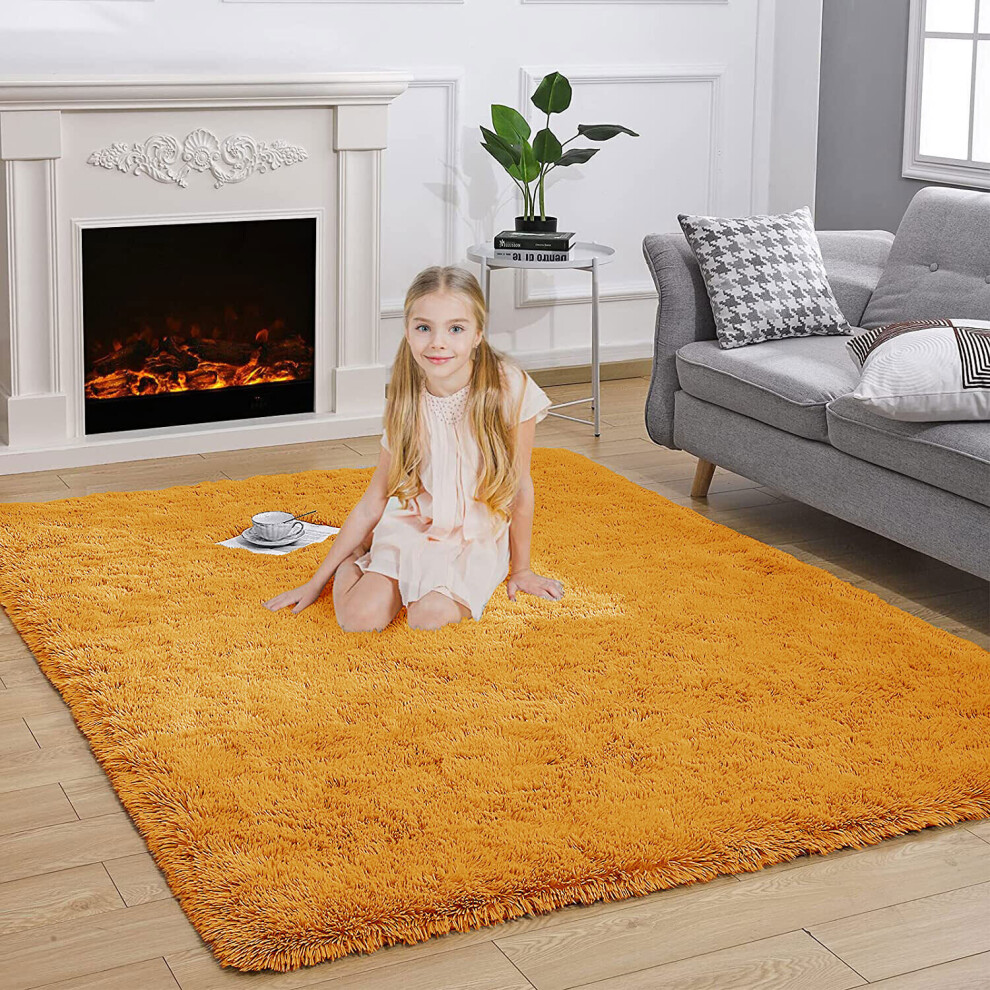 (OCHRE, 60 X 110) Extra Large Soft Pile Shaggy Rugs Living Room Rug