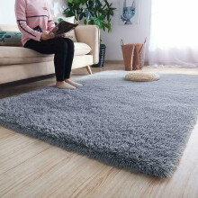 (FLUFY SILVER, 80 X 150) Extra Large Soft Pile Shaggy Rugs Living Room Rug