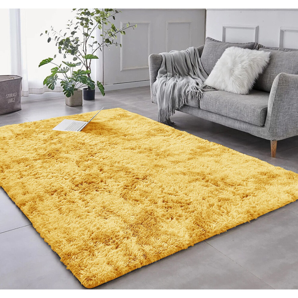 (OSLO OCHRE, 200 X 290) Extra Large Soft Pile Shaggy Rugs Living Room Rug