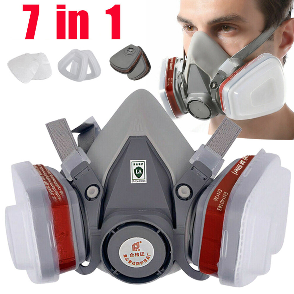 7 in 1 6200 Half Face Mask Gas Chemical Painting Spraying Respirator