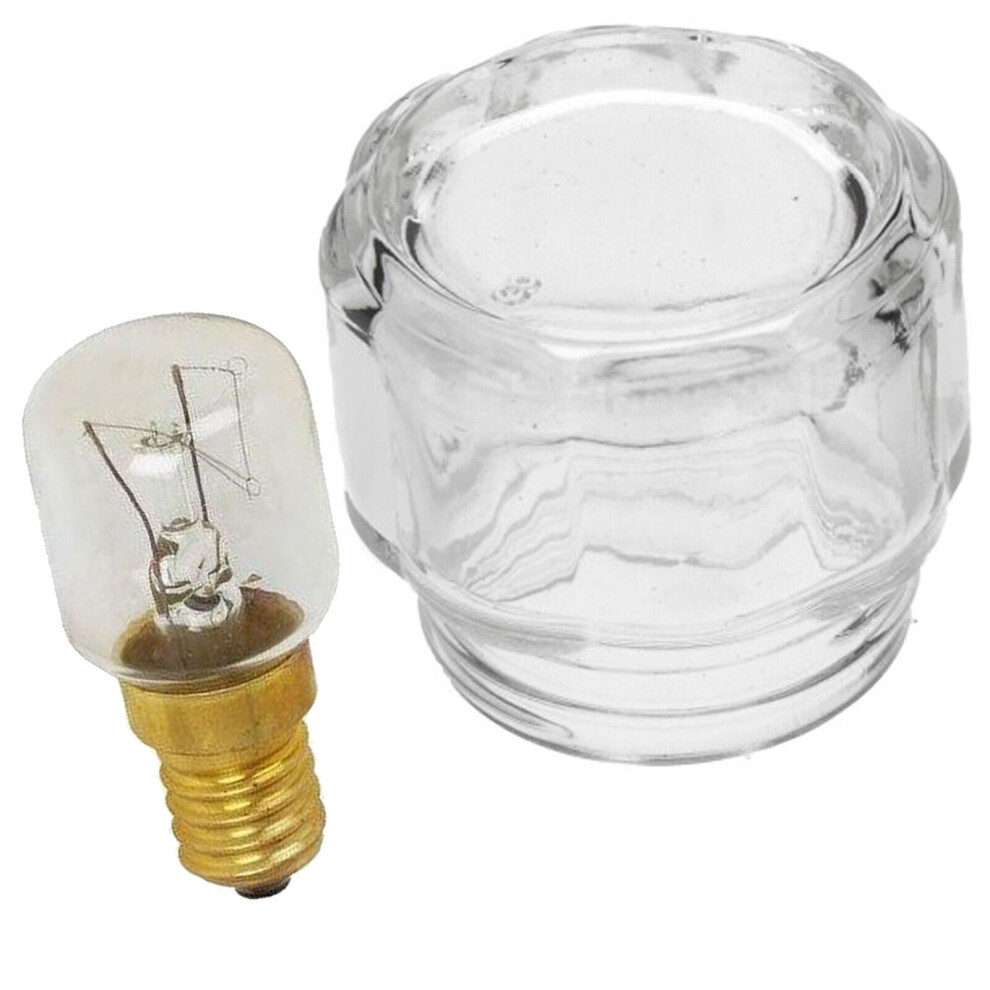 Spares2go Glass Lamp Lens Cover + 25W Bulb For Siemens Oven Cooker Light