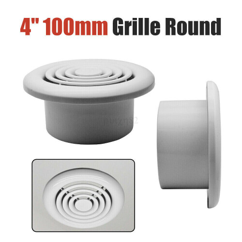 100mm 4" Air Vent Grille Ventilation Ceiling Wall Mount Air Vent ABS Round