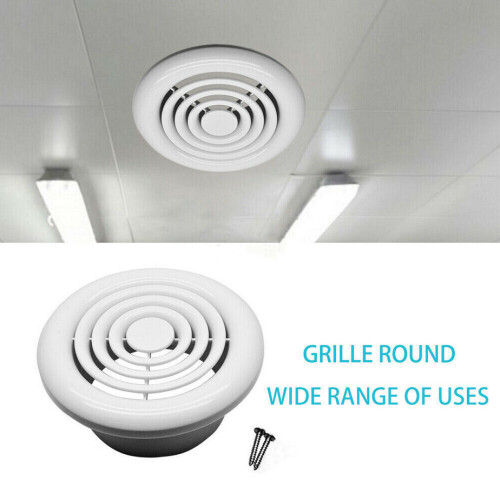 100mm 4" Air Vent Grille Ventilation Ceiling Wall Mount Air Vent ABS Round 1