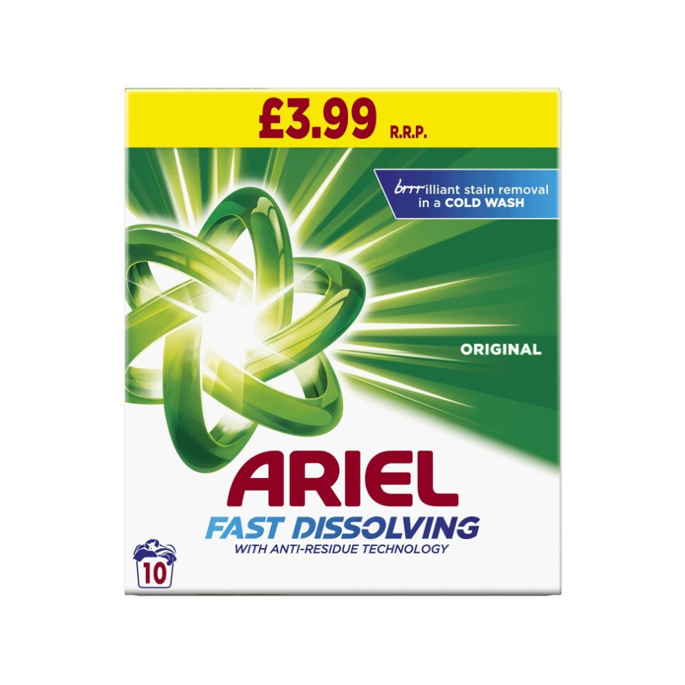 Ariel Washing Powder 10 Washes 650g  (Pack of 6)