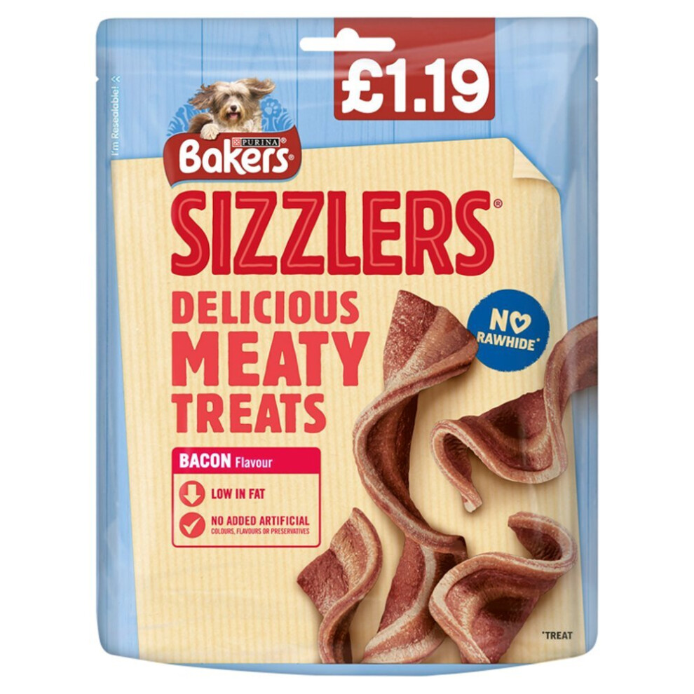 New Bakers Dog Treats Bacon Sizzlers 90G (Pack Of 6)