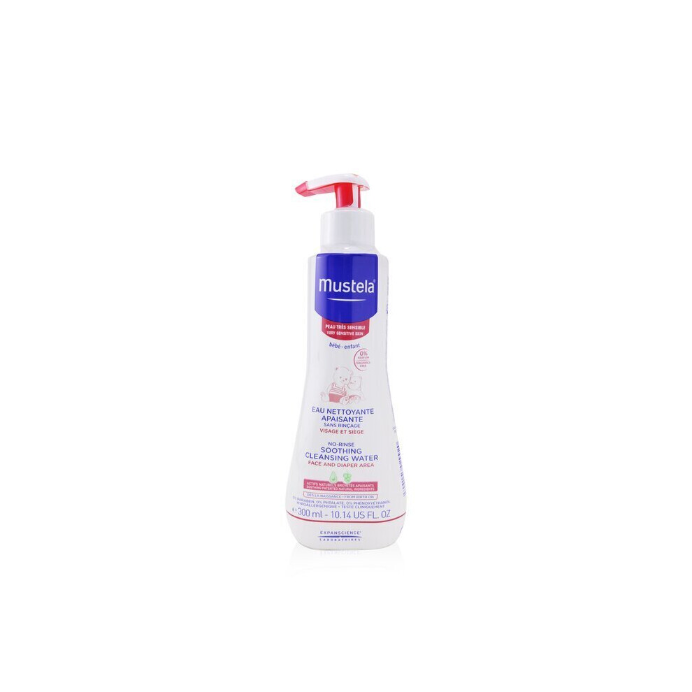 No Rinse Soothing Cleansing Water (Face & Diaper Area) - For Very Sensitive Skin 300Ml/10.14Oz Mustela