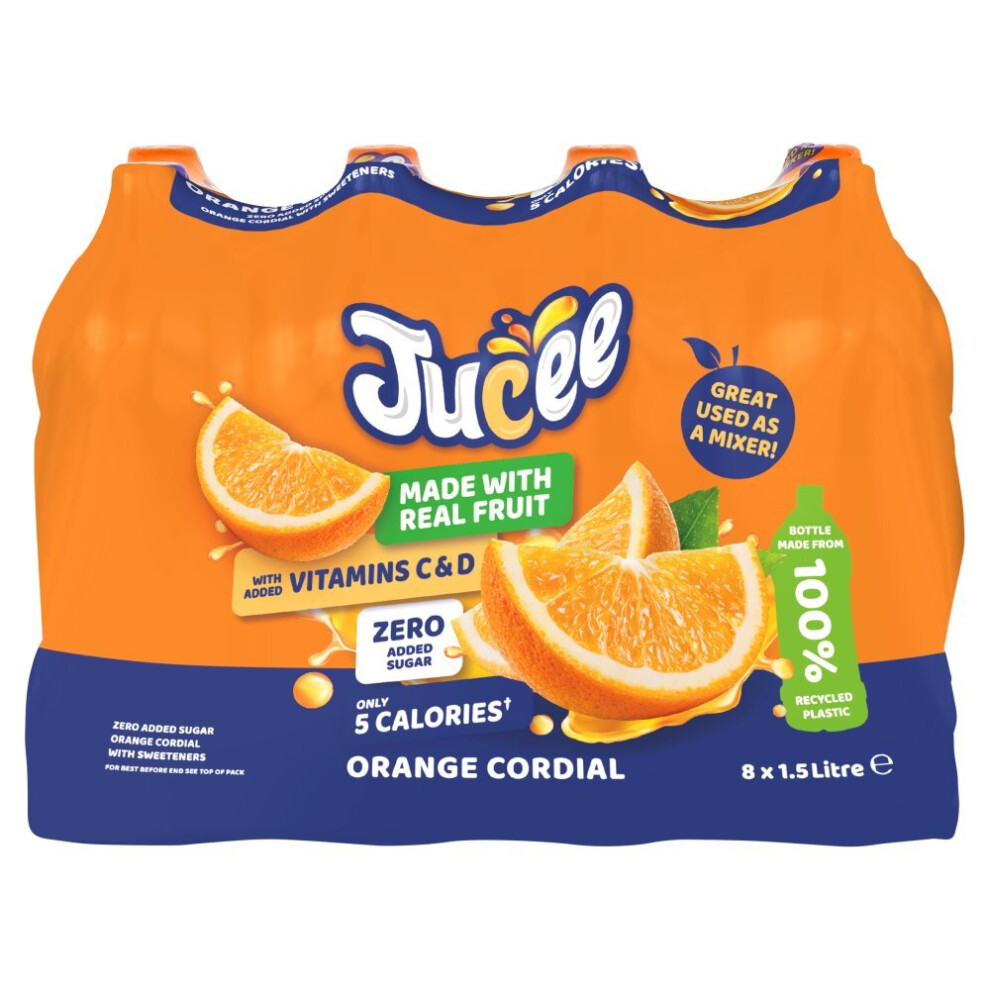 Jucee Orange Cordial 1.5 Litre (Pack of 8 )