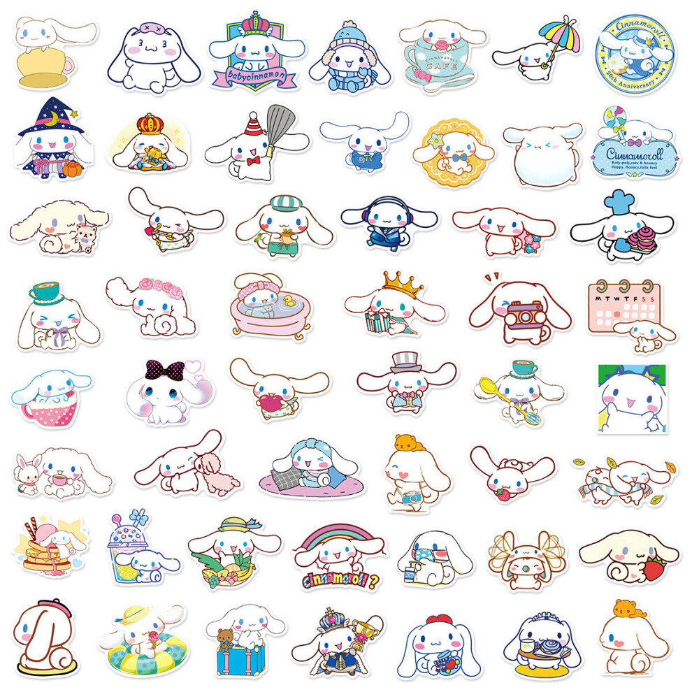 Veishet 50Pcs Cinnamoroll Stickers Waterproof Reusable Decor Laptop Graffiti Diy Gift
