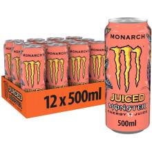Monster Energy Juiced Monarch Energy Drink 12x 500ml Cans **BEST BEFORE FEBRUARY 2024