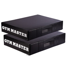 GYM MASTER Pair of Weight Lifting Crash Pads Barbell Silencer Foam Deadlift Drop Mats - Black