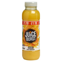 Juice Burst Orange Juice Quencher 400ml - 80% Concentrate, No Artificial Colours, Sweeteners or Flavours, Vegan Friendly