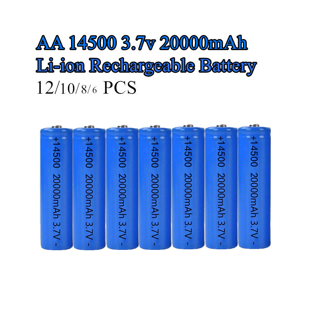 (6pcs) 20000mAh 14500 Li-ion 3.7v Rechargeable Battery