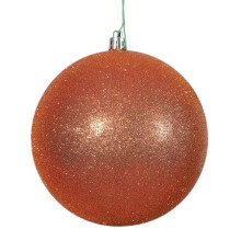 Vickerman N592018DG Burn Orange Glitter Drilled Cap Ball Ornament, 8 in.