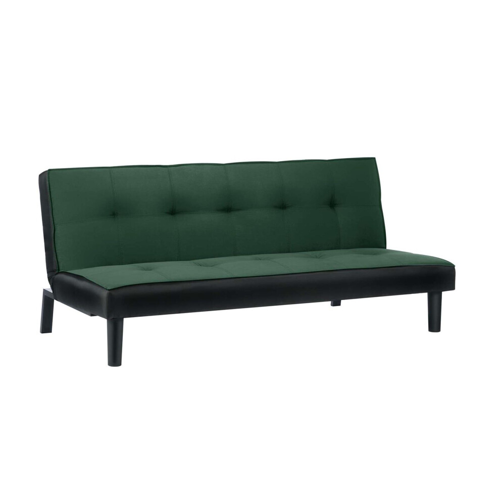 Green Velvet Sofa Bed Birlea Aurora 3 Seater Settee Emerald Fabric Retro