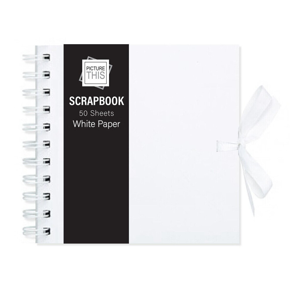 Scrapbook 15cm Spiral Bound Memory Photo Album Journal Book Square & Ribbon Tie