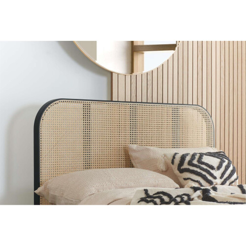 Birlea Rattan Double Bed Frame Birlea Margot 135cm 4FT6 Black Bedstead 2