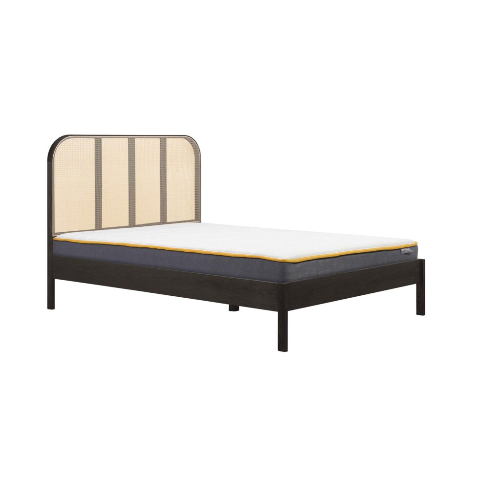 Rattan Double Bed Frame Birlea Margot 135cm 4FT6 Black Bedstead