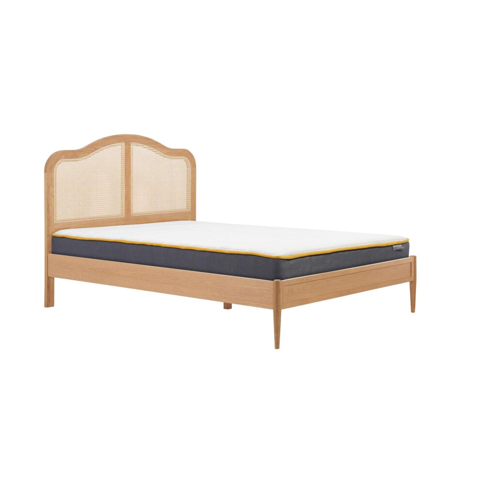 Rattan Double Bed Frame Birlea Leonie 135cm 4FT6 Oak Bedstead